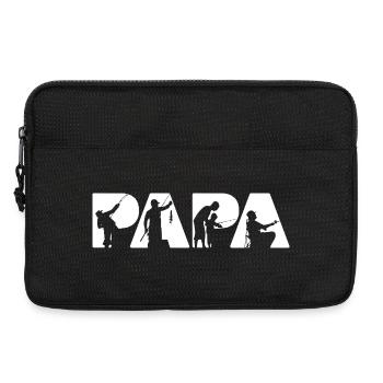 Retro Papa Fishing Heartbeat EKG Pulse Fisherman - Laptoptasche 13" - Schwarz - Vorne