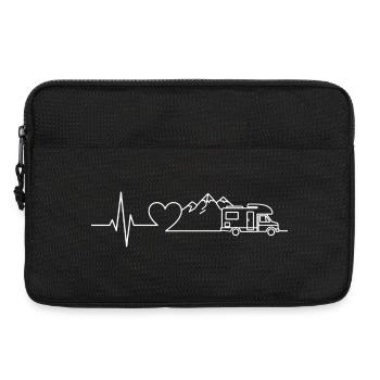 Camping Heartbeat Caravan – Line Art Design - Laptop bag 13" - black - Front