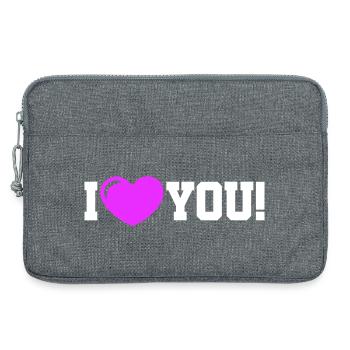 I love you - Ich Liebe Dich - Laptop bag 13" - heather grey - Front