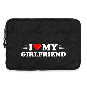 I Love My Girlfriend Distressed - Laptop bag 13" - black - Front