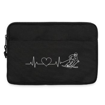 Ski Fahren Liebe Puls Herzschlag - Laptoptasche 13" - Schwarz - Vorne
