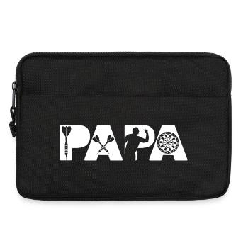 Papa Dart Master lustiger Silhouetten-Dartspieler - Laptoptasche 13" - Schwarz - Vorne