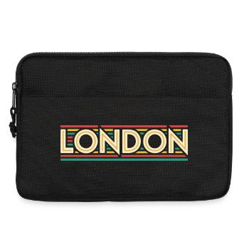 LONDON Néon Rétro sur Bandes Colorées - Sacoche pour ordinateur portable 13 pouces - noir - Devant