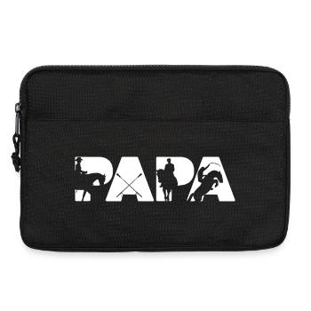 Papa Horse Rider Equestrian Silhouette - Laptoptasche 13" - Schwarz - Vorne