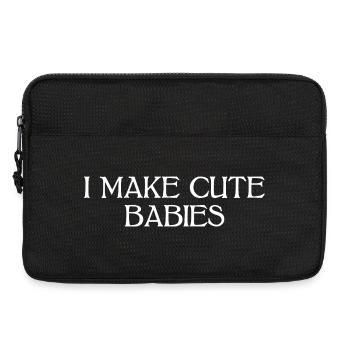 Je fais des bébés mignons Chemise de maman drôle - Sacoche pour ordinateur portable 13 pouces - noir - Devant
