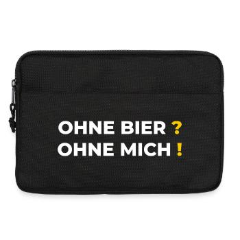 Ohne Bier Ohne Mich T-Shirt – Lustiger Bier Spruch - Laptoptasche 13" - Schwarz - Vorne