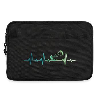 Kitesurfen Heartbeat Kiteboard Surf - Laptoptasche 13" - Schwarz - Vorne