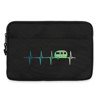 Caravan heartbeat camping caravaning - Laptop bag 13" - black - Front