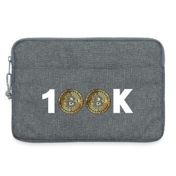 Bitcoin Bitcoin BTC 100k Kryptowährung - Laptoptasche 13" - Grau meliert - Vorne