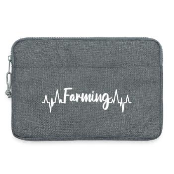 Mon cœur bat pour l’agriculture - Sacoche pour ordinateur portable 13 pouces - gris chiné - Devant