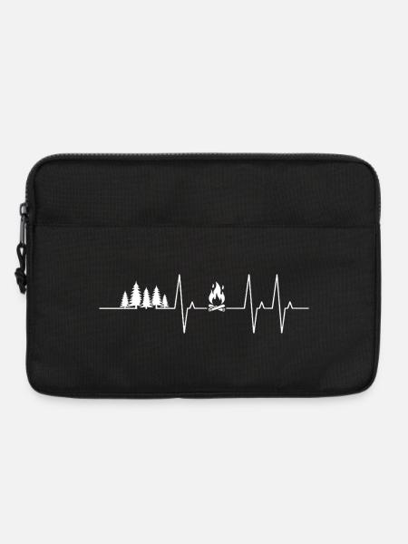 Feuerlager Wald Herzschlag Herzschlag Herzschlag Lagerfeuer - Laptoptasche 13" - Schwarz