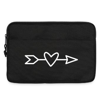 Flèche au cœur – Symbole d’amour et de connexion - Sacoche pour ordinateur portable 13 pouces - noir - Devant