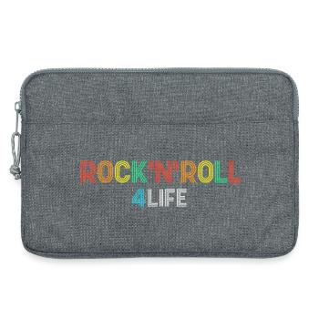 Rock'N'Roll 4 Life Retro Neon Text - Laptop bag 13" - heather grey - Front