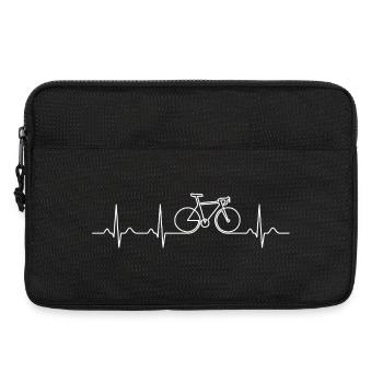 Cycling Heartbeat Bicycle Cyclist Gift - Laptop bag 13" - black - Front