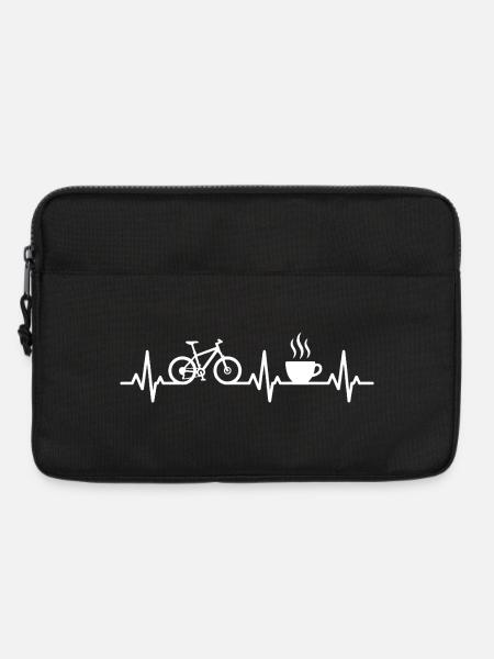 Radfahren und Kaffee Fahrrad herzschlag rennrad - Laptoptasche 13" - Schwarz