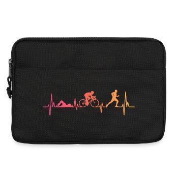 Triathlon Sunset Heartbeat Triathlet - Laptoptasche 13" - Schwarz - Vorne