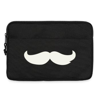 Mustache Contrast Design - Laptop bag 13" - black - Front