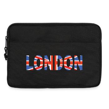 Londres couché avec drapeau - Sacoche pour ordinateur portable 13 pouces - noir - Devant