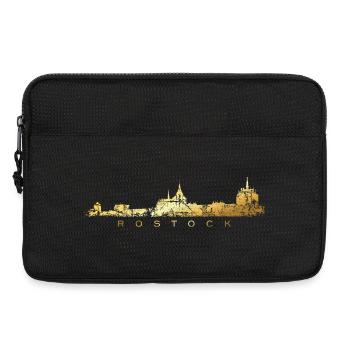 Rostock Skyline (Vintage Goldgelb) - Laptoptasche 13" - Schwarz - Vorne