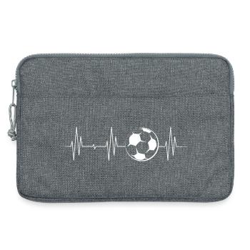 soccer heartbeat pulse ECG soccer kicker - Laptop bag 13" - heather grey - Front