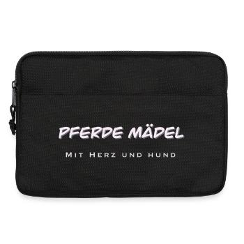 Elegante Pferdemode mit Herz und Hundemotiv - Laptoptasche 13" - Schwarz - Vorne