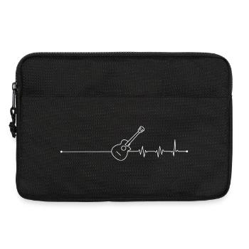 Art de ligne du battement de cœur de la guitare - Sacoche pour ordinateur portable 13 pouces - noir - Devant