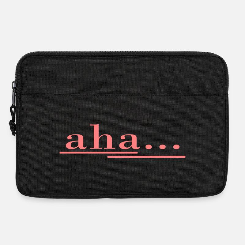 aha... so geht es! Spruch, Spaß, frisches Design - Laptoptasche 13" - Schwarz