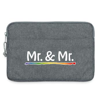 Mariage gay de M. et M. arc-en-ciel - Sacoche pour ordinateur portable 13 pouces - gris chiné - Devant