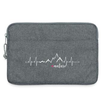 Liebe Natur Berge Herzfrequenz EKG - Grafikdesign - Laptoptasche 13" - Grau meliert - Vorne