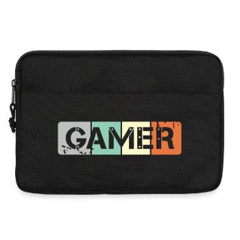 retro gamer shield gaming team icon vintage - Laptop bag 13" - black - Front