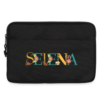 SELENA Name Art avec des fleurs brodées - Sacoche pour ordinateur portable 13 pouces - noir - Devant