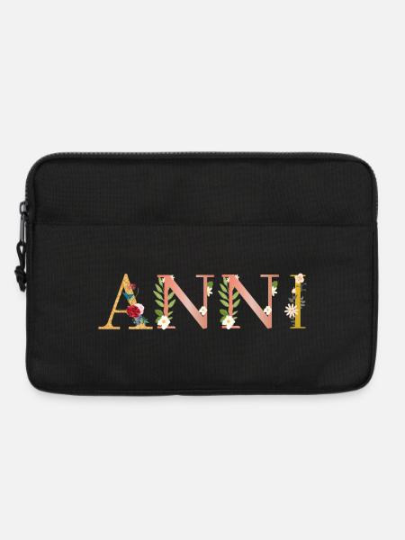 ANNI name decorated with flowers - Laptop bag 13" - black