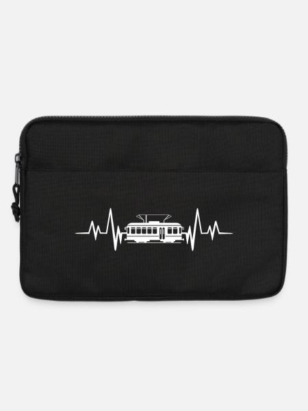 Herzschlag der Straßenbahn - Laptoptasche 13" - Schwarz