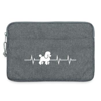 Battement de cœur d’un caniche - Sacoche pour ordinateur portable 13 pouces - gris chiné - Devant