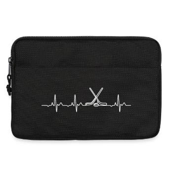 Cadeau de battement de cœur de hockey minimaliste - Sacoche pour ordinateur portable 13 pouces - noir - Devant