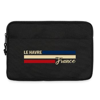 France - Le Havre - Frankreich - Flagge - Streifen - Laptoptasche 13" - Schwarz - Vorne