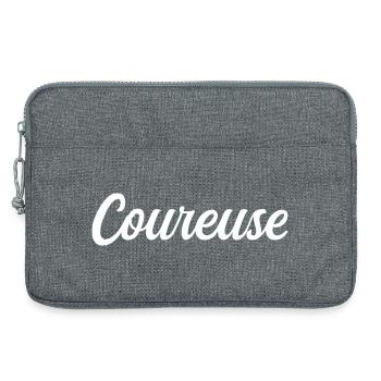 Coureuse Marathon Running Athlétisme Sportive Pro - Sacoche pour ordinateur portable 13 pouces - gris chiné - Devant