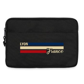 France - Lyon - Frankreich - Flagge - Streifen - Laptoptasche 13" - Schwarz - Vorne
