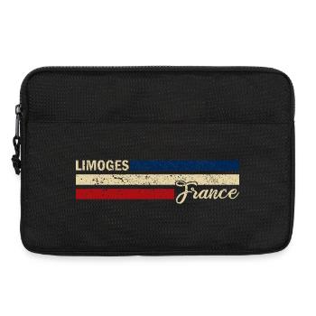 France - Limoges - Frankreich - Flagge - Streifen - Laptoptasche 13" - Schwarz - Vorne