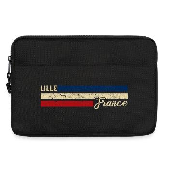 France - Lille - Frankreich - Flagge - Streifen - Laptoptasche 13" - Schwarz - Vorne