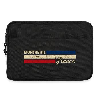France - Montreuil - France - Flag Stripes - Laptop bag 13" - black - Front