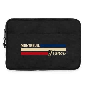 France - Montreuil - France - Flag Stripes - Laptop bag 13" - black - Front