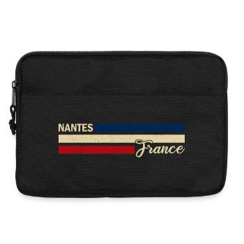 France - Nantes - Frankreich - Flagge - Streifen - Laptoptasche 13" - Schwarz - Vorne