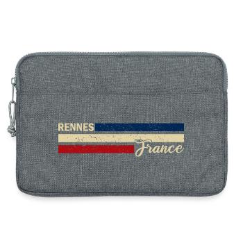 France - Rennes - France - Flag - Stripes - Laptop bag 13" - heather grey - Front