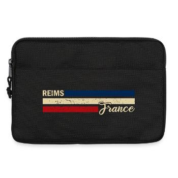 France - Reims - France - Flag - Stripes - Laptop bag 13" - black - Front