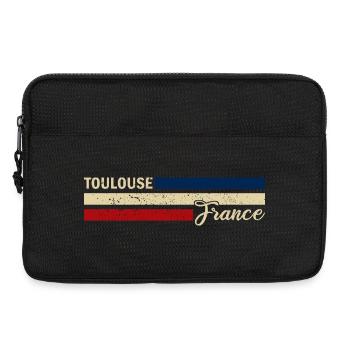 France - Toulouse - Frankreich - Flagge - Streifen - Laptoptasche 13" - Schwarz - Vorne