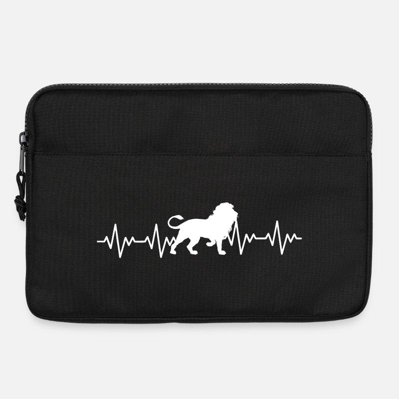 Löwe EKG Herzschlag - Laptoptasche 13" - Schwarz