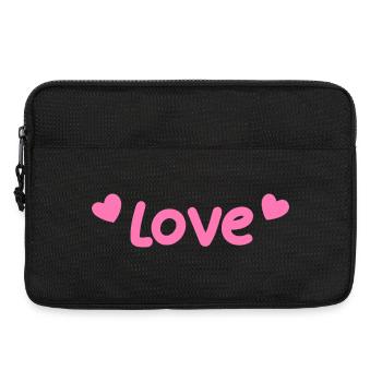 Pastellliebe und rosa Herzen - Laptoptasche 13" - Schwarz - Vorne