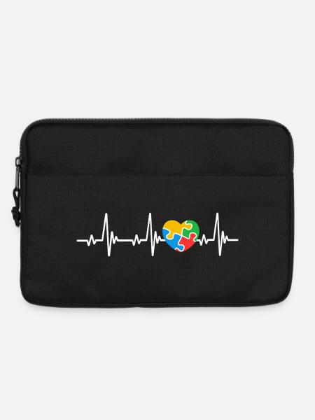 Herzschlag des Autismus-Bewusstseins - Laptoptasche 13" - Schwarz
