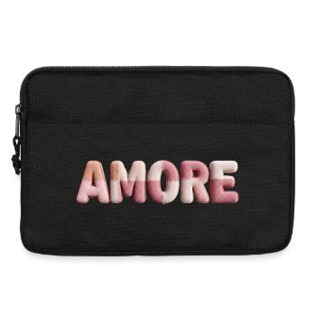 Patchwork de design de police romantique Amore - Sacoche pour ordinateur portable 13 pouces - noir - Devant